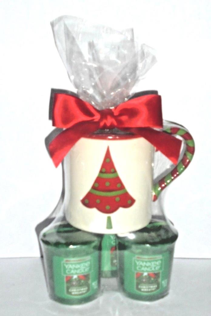 Yankee Candle CHRISTMAS WREATH & CUP MUG Gift Set ~  FREE SHIPPING