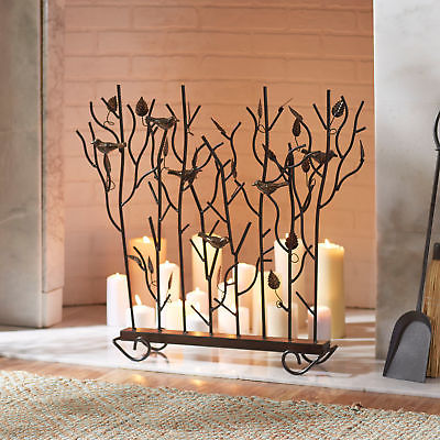 Fleur De Lis Living Birds Metal Candelabra