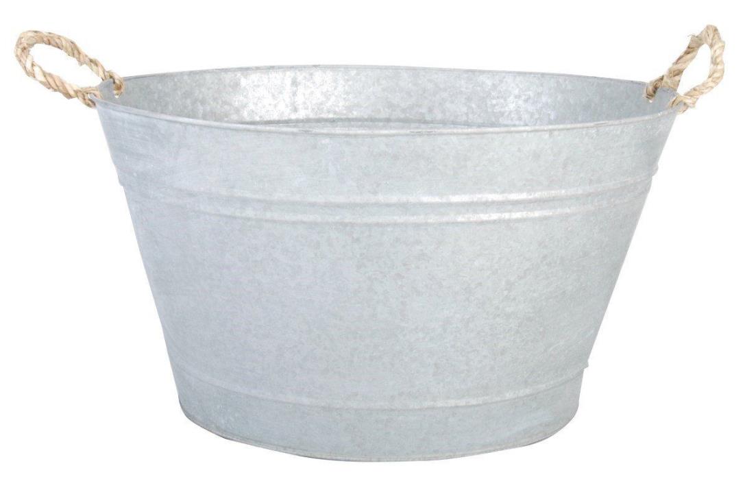 Esschert Design USA OZ14 Aged Metal Zinc Tub