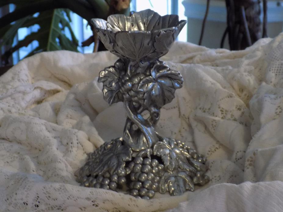 DESIGNER SIGNED & DATED 1996 BEAUTIFUL SILVER METAL CANDLE STICK HOLDER
