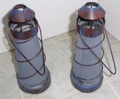 Lighthouse Candle Holders  Unique Home Patio Deck Decor Outdoor Lighting