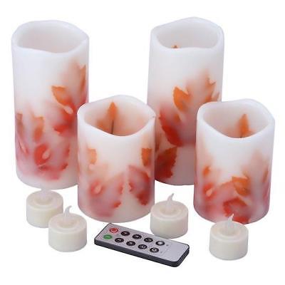 Fall Leaf Harvest Scent LED Candle Set W/Remote