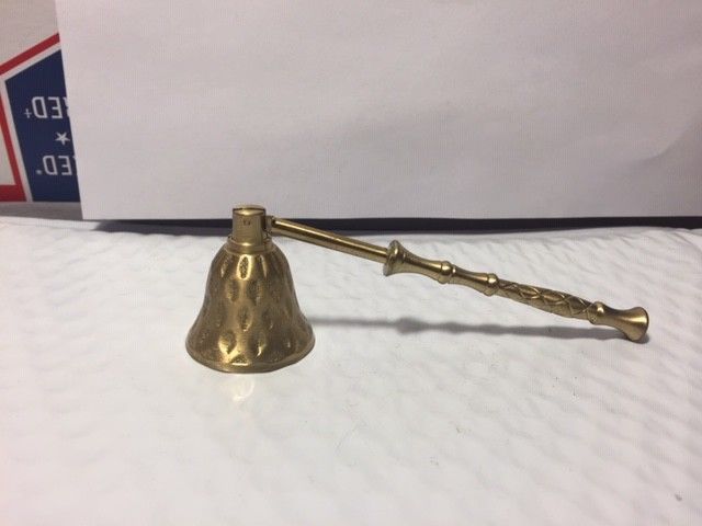 Candle snuffer etched brass