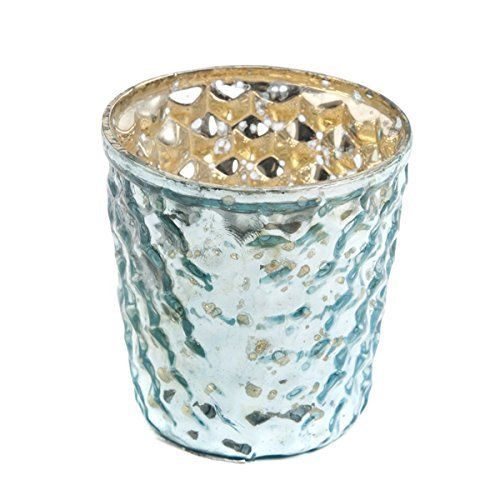 Insideretail 700452-10-48LTBLU Wedding Bubble Mercury Glass Tea Light Holders (S