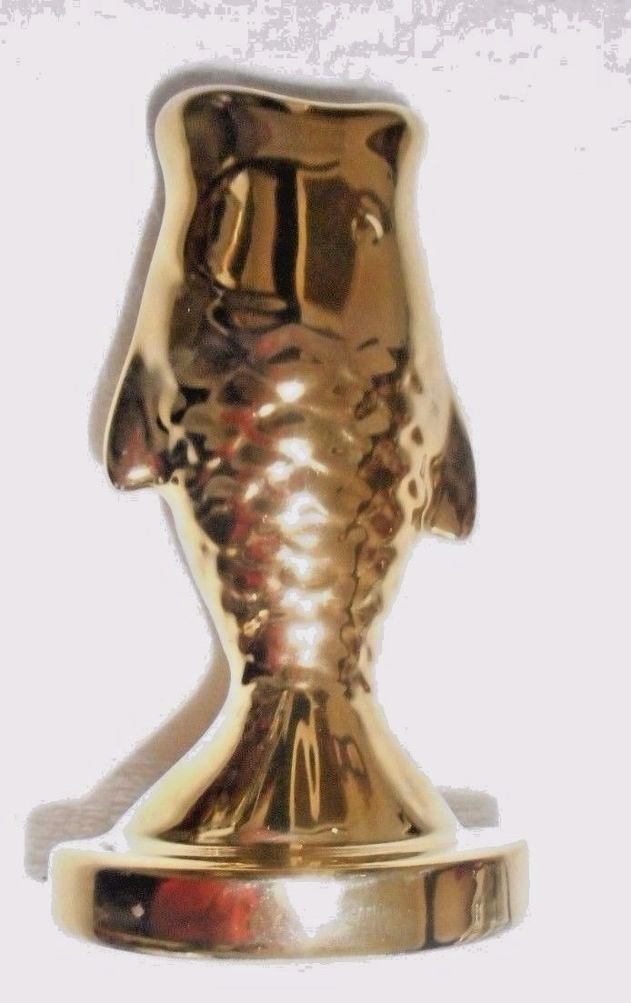 Gold Metallic Fish Candle holder New without Tags