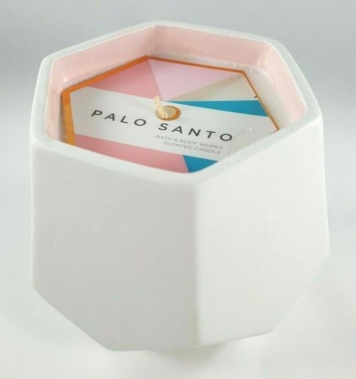 (1) Bath & Body Works Palo Santo 7oz Geometric Ceramic Single Wick Candle