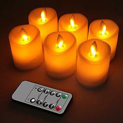 Flameless Candles 3" Set Of 6 Battery Operated Premium PC Pillar Realistic