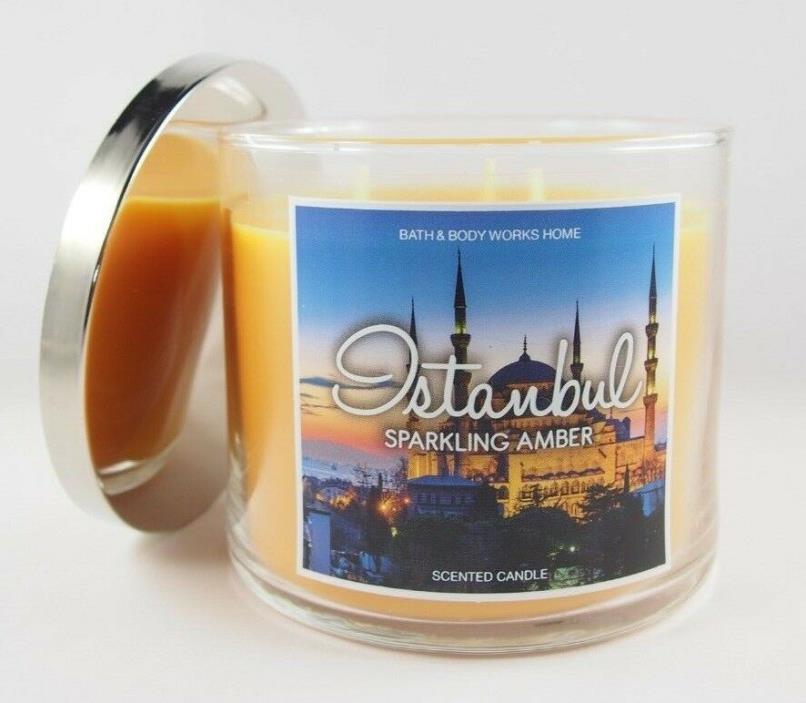 (1) Bath & Body Works Istanbul Sparkling Amber 3-wick Scented Candle 14.5oz
