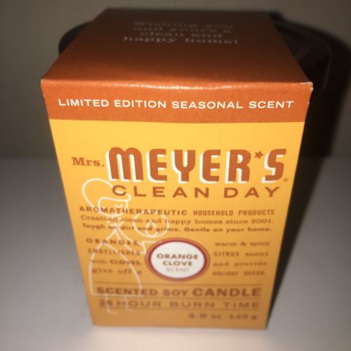 Mrs. Meyers Clean Day Orange Clove Soy Candle Jar New 4.9 oz Limited Edition