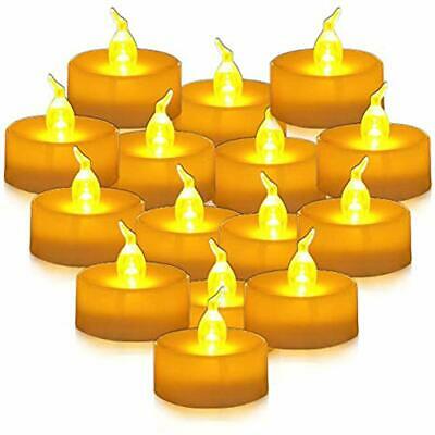 24pcs Amber Yellow Battery Operated LED Tea Lights Candles With Timer 6 Hours On