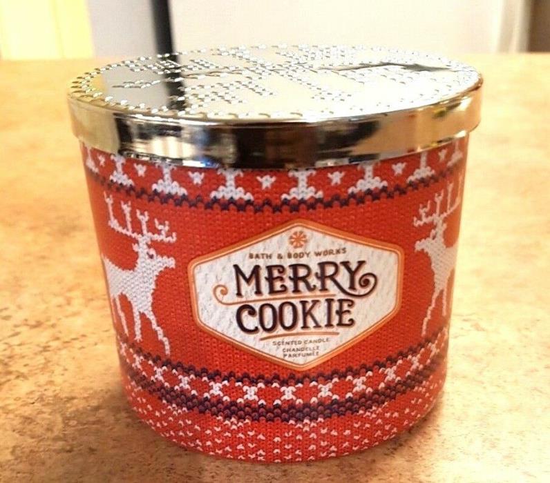 1 BATH & BODY WORKS MERRY COOKIE 14.5 OZ 3 WICK SCENTED CANDLE