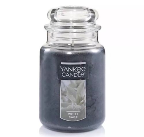 Yankee Candle  WHITE SAGE  Large Jar Candle (22 oz) 110-150 Burn Hours NWT