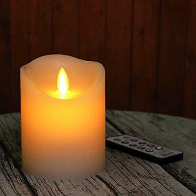 Flameless Candle, 4 Inch Battery Dancing Real Wax 10-Key Remote Control With
