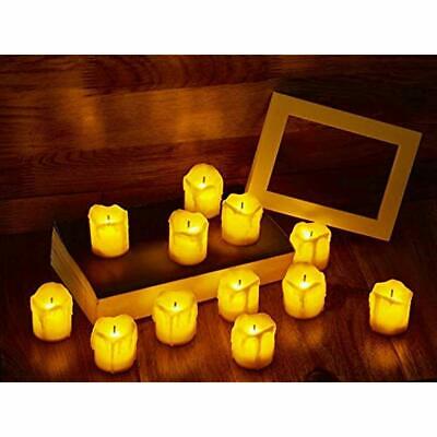 LED Flameless Votive Candles, Realistic Look Of Melted Wax, Warm Amber Light -