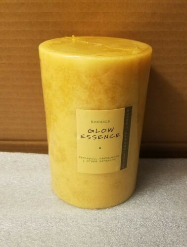 AROMATHERAPY 4 X 6 Pillar Candle GLOW ESSENCE  (ROMANCE FRAGRANCE)