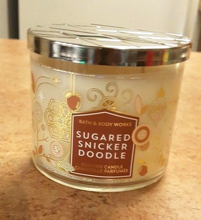 1 BATH & BODY WORKS SUGARED SNICKERDOODLE 14.5 OZ SCENTED 3 WICK CANDLE