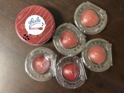 Glade Scented Oil Refillable Tin Candle Holder + 6 Count Refills Apple Cinnamon