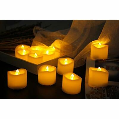 Battery Operated LED Flameless Tealight Votive Candles Realistic Flickering Fake
