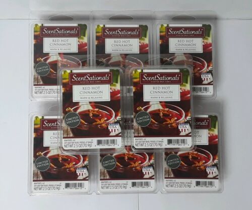 ScentSationals Scented Wax Cubes Melts Red Hot Cinnamon (Lot of 8) 6 Cubes Each