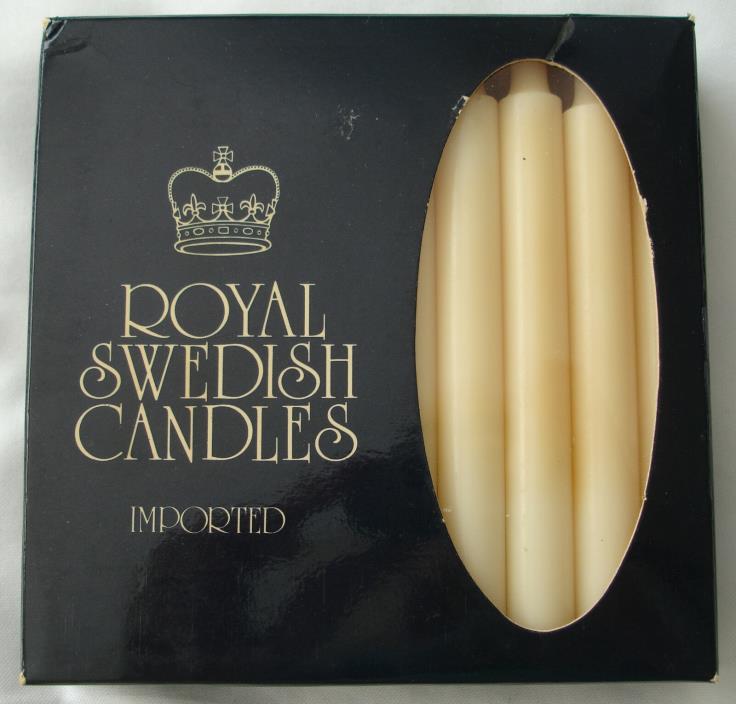 Vintage Royal Swedish Candles by Elfstroms Candle Co. Box of 19 – 4.33” tall NOS