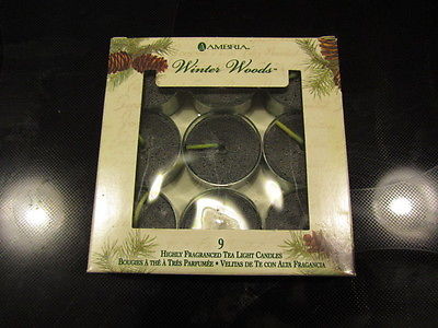tea light candles - 9 highly fragranced - winter woods -