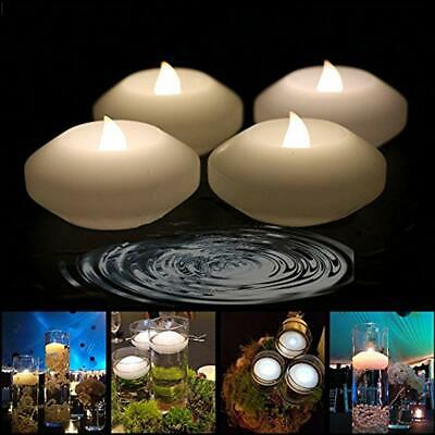 (Pack Of 4) Wax Flicker 3 Inch LED Water Floating Candle Warm White Color For