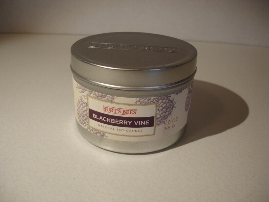 Burt's Bees Blackberry Vine Natural Soy Candle in A Tin - 5.5 oz. New - b13