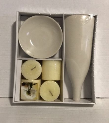Ikea Glittra Candles with Candle Holder & Incense Holder White Gift Set