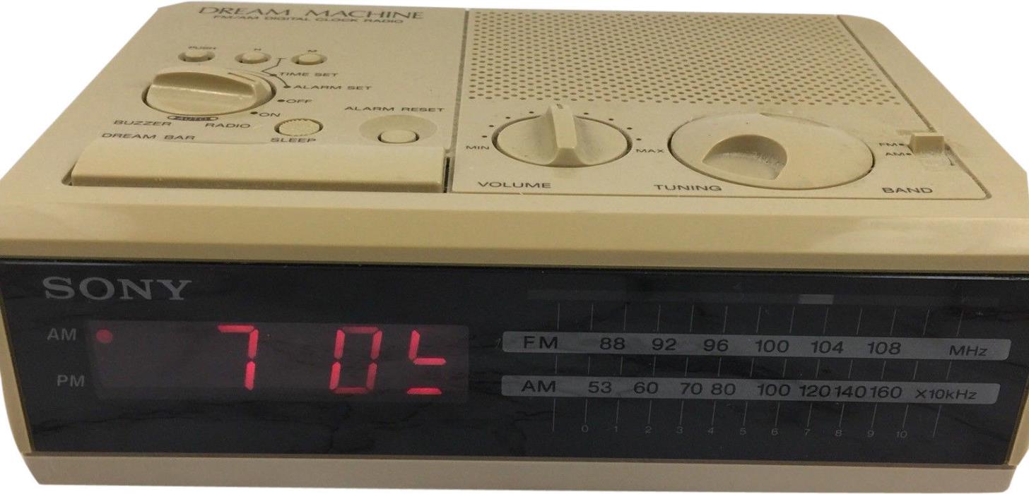 Sony Dream Machine ICF-C2W Vintage 1988 AM/FM Digital Clock Radio