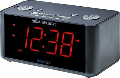 Emerson Smart Set FM Radio Alarm Clock Dual Alarm Speaker Red LED Display