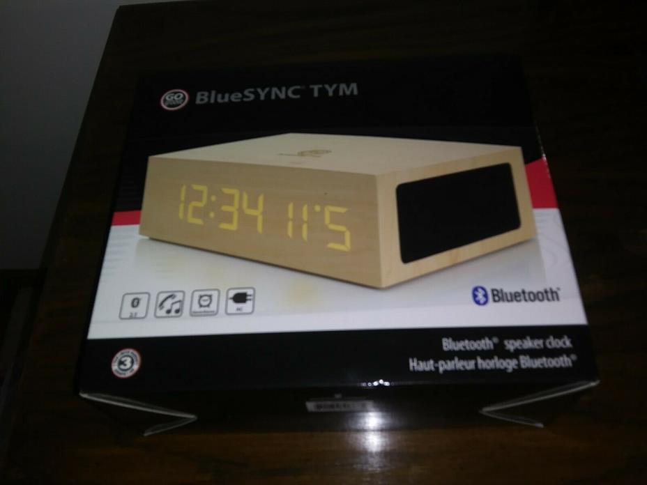 Gogroove BlueSYNC TYM Bluetooth Alarm Clock Wooden Speaker LED Touch AC Powered