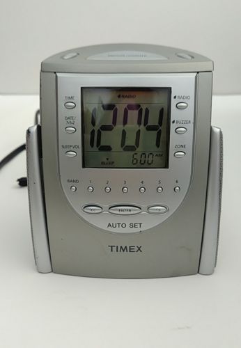 Timex T311T Auto-Set Dual-Alarm Clock Radio (Titanium) w/ AM/FM / Snooze