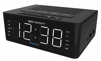 Emerson SmartSet Alarm Clock Radio with Bluetooth Speaker Charging Station