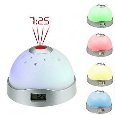 Alarm Clock For Kids Projection Wake Up Night Light Digtal Reflect Clocks Home