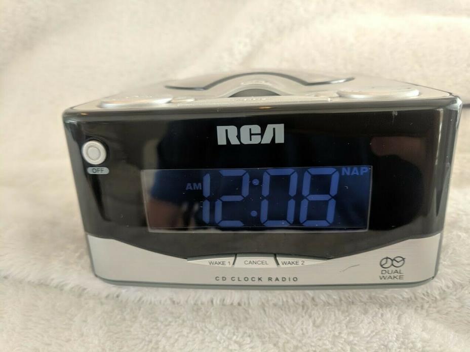 RCA Clock Radio CD Player RP4801A Wake to Music Dual Alarm Tested/Works Great