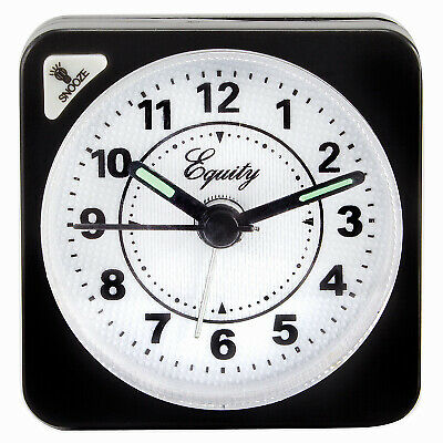 LA CROSSE TECHNOLOGY LTD Travel Alarm Clock, Quartz Movement, Black 20078