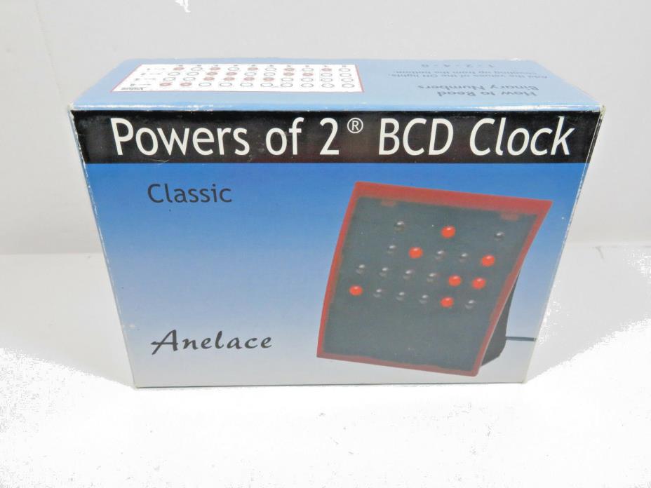 ANELACE BINARY CODE CLOCK (Black) - POWERS OF 2 BINARY CRYSTAL RED LED