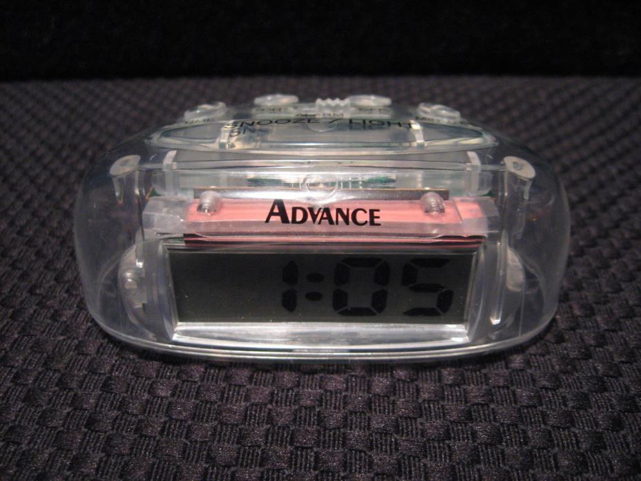 Advance Clear See Through Prison/Jail Issue Personal Battery Powered Alarm Clock