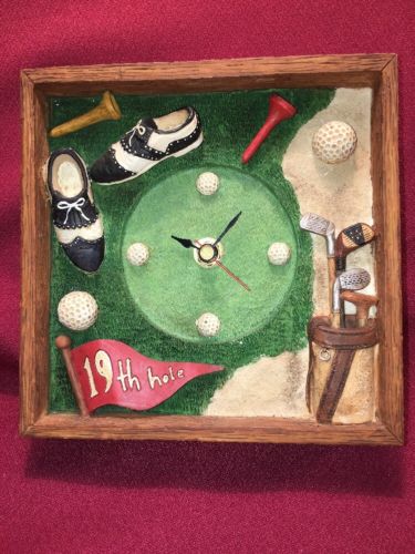 Golfer Gift!  Three Dimensional Battery Operated Clock Perfect Father's Day Gift