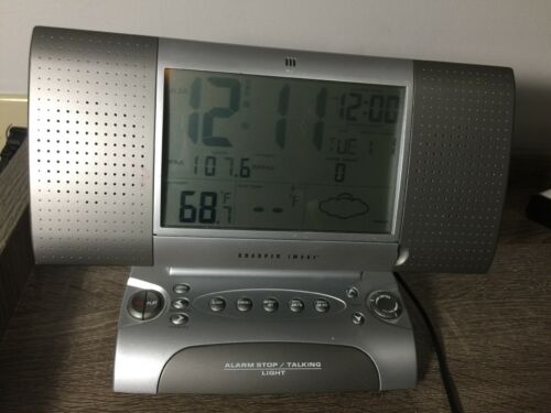Sharper Image MI602 Talking Radio Weather Alarm Clock -Great for Blind