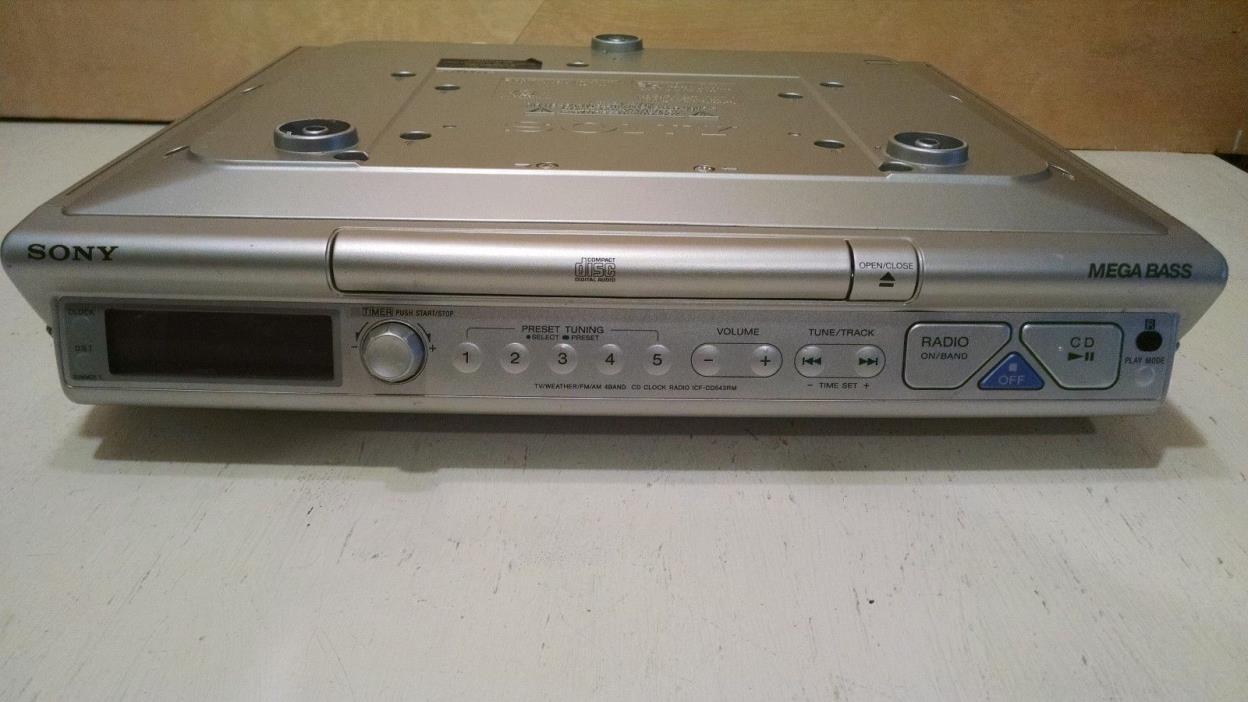 Nice Sony ICF-CD543RM AM/FM/TV/CD/Weather Clock Mega Bass Radio | Under Cabinet