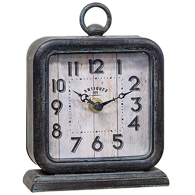 CLOCK Pewter Clock Mantle Clock or Shelf Clock 7