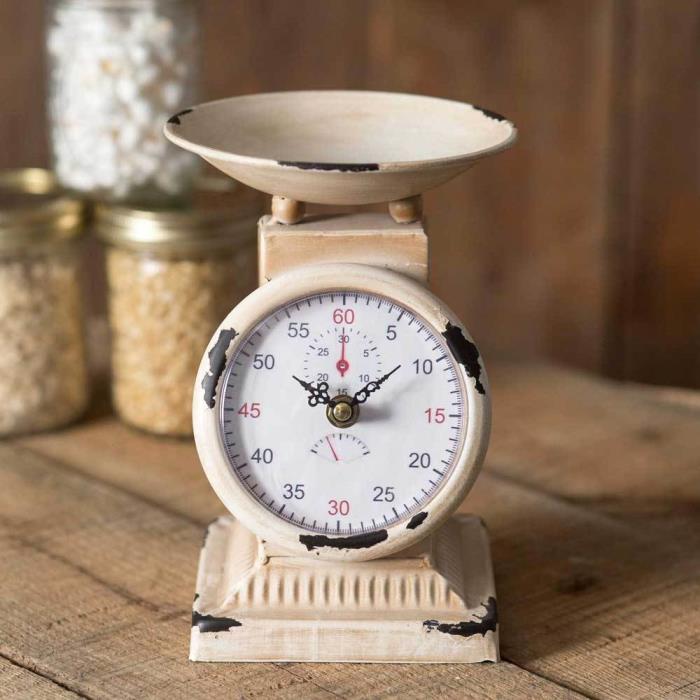 Rustic Kitchen Scale Clock Farmhouse Primitive