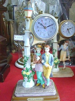 Man/ Lady Under Lamp Post Clock Works Great