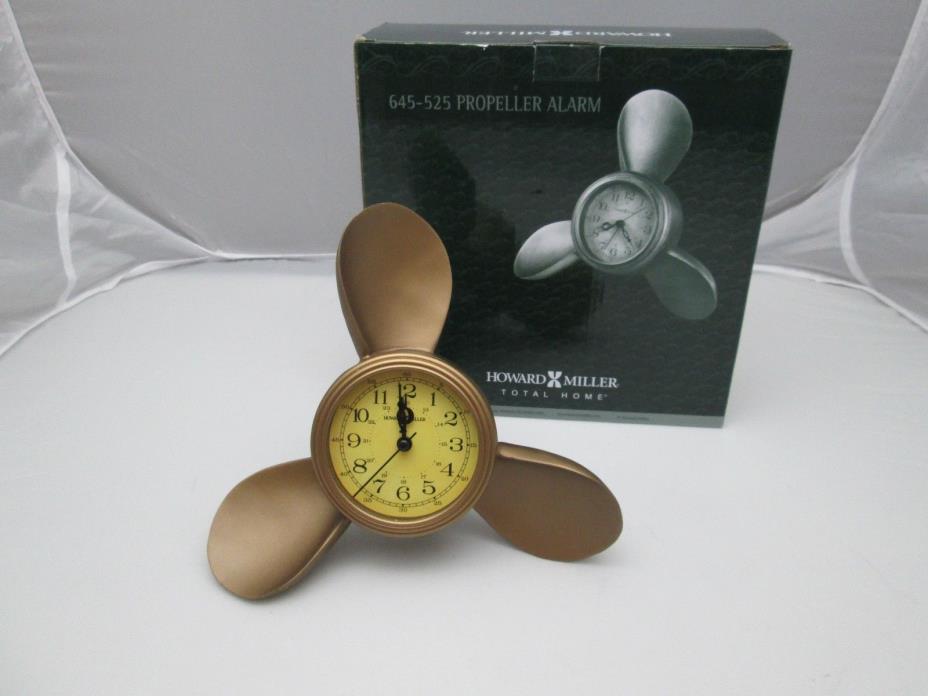 Howard Miller Maritime Propeller Battery Alarm Table Clock Antique Brass Finish