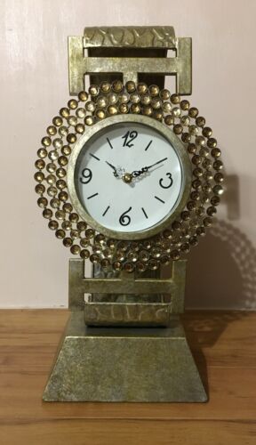 Decorative Bling Jewel Mantle Clock Large Wrist Watch