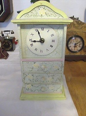 Three Drawer Desk/Mantel Clock Works Great Floor Model Model