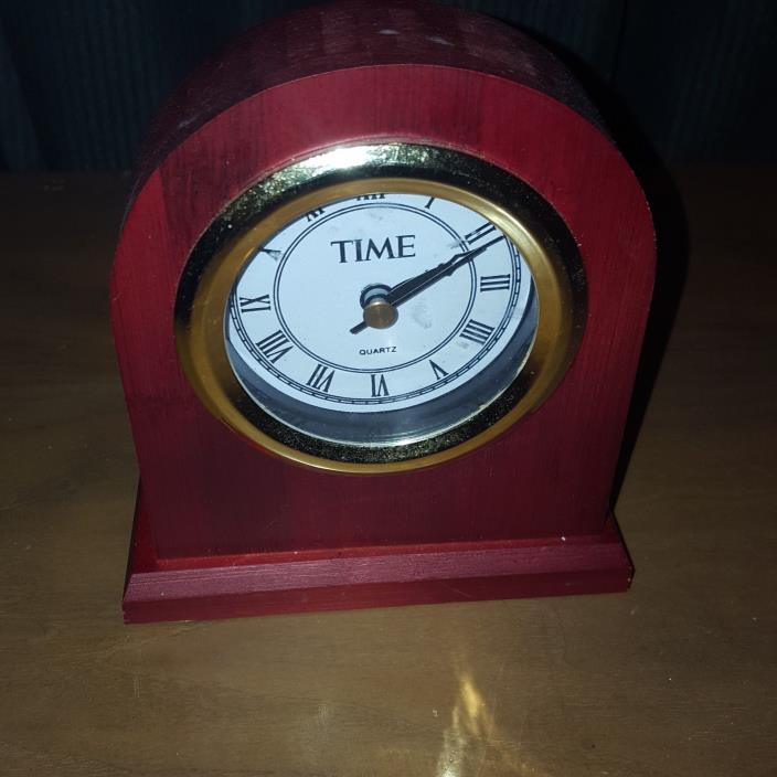 Time Mantel Clock Red Oak Finish