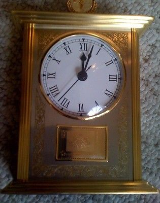 Colonial Lantern Style Desk/Mantel Clock Highlights Pennsylvania/ Danbury Mint
