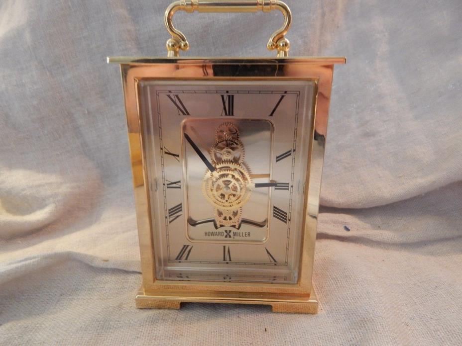 Vintage Howard Miller Desk / Shelf Clock with Gears Exposed Model 621808